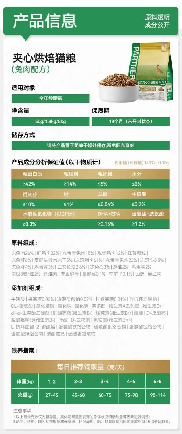 帕特生命pro 夹心烘焙猫粮 1.8kg 详情图 15