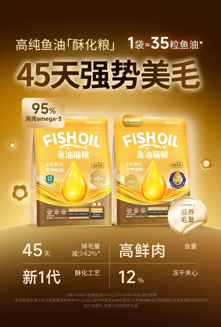 布兰德鱼油鲜鲜酥化猫粮 1.8kg 详情图 1